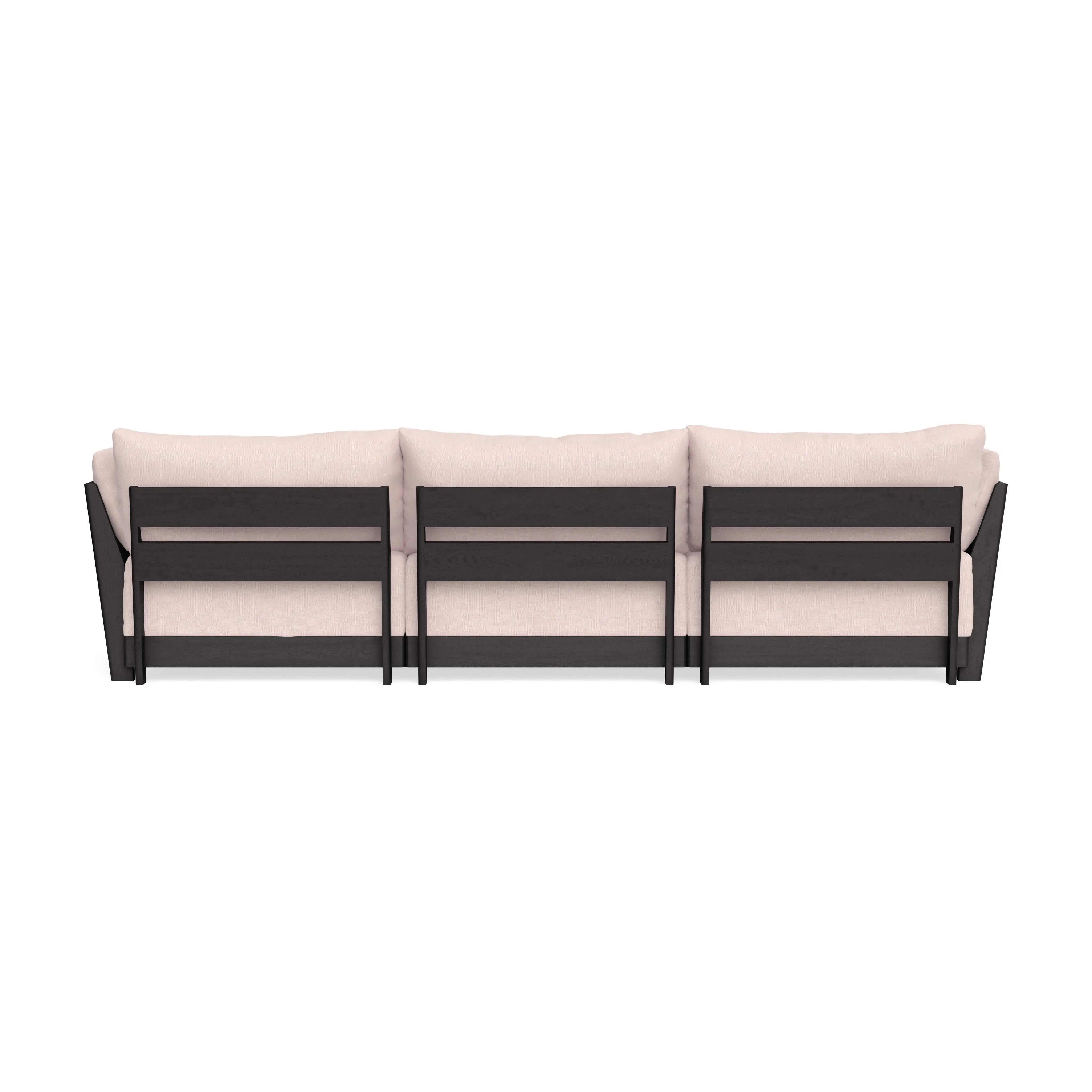 Modular Bondi Black 3-Seater U-Sectional in Peony | Memory Foam Blend