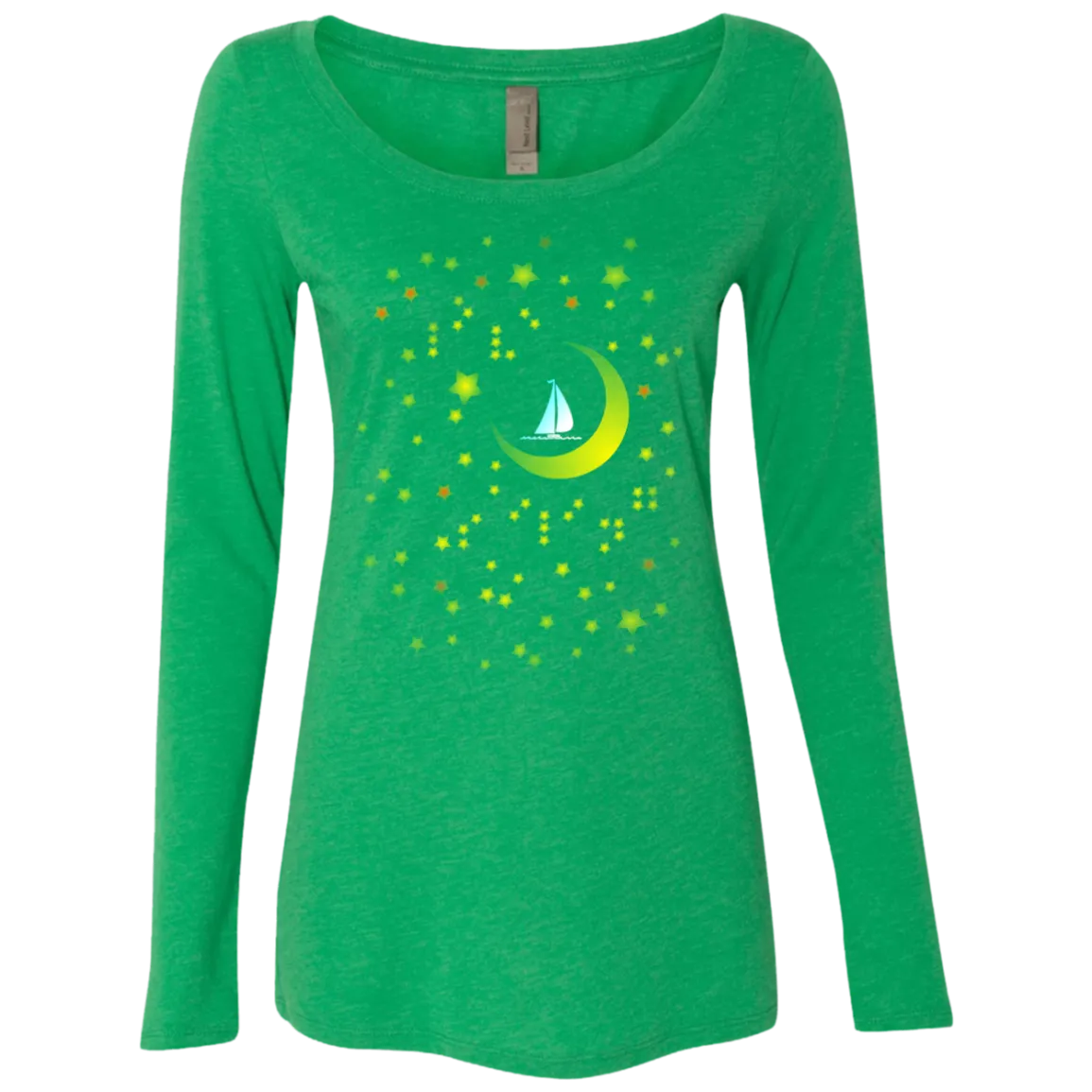 Moon Sailing on NL6731 Next Level Ladies' Triblend LS Scoop