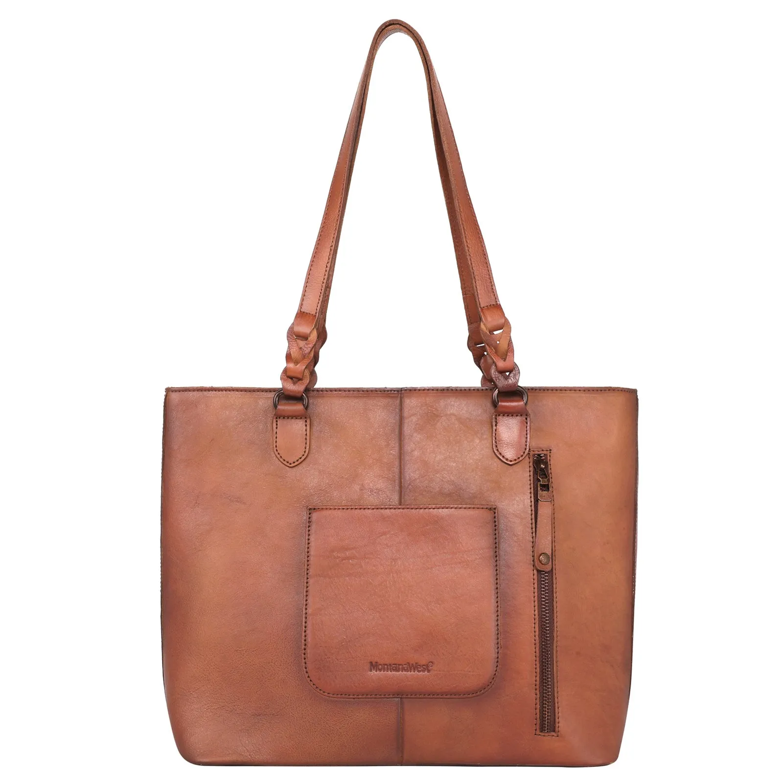 MWG02-G9068 Montana West Genuine Leather Collection Concealed Carry Tote