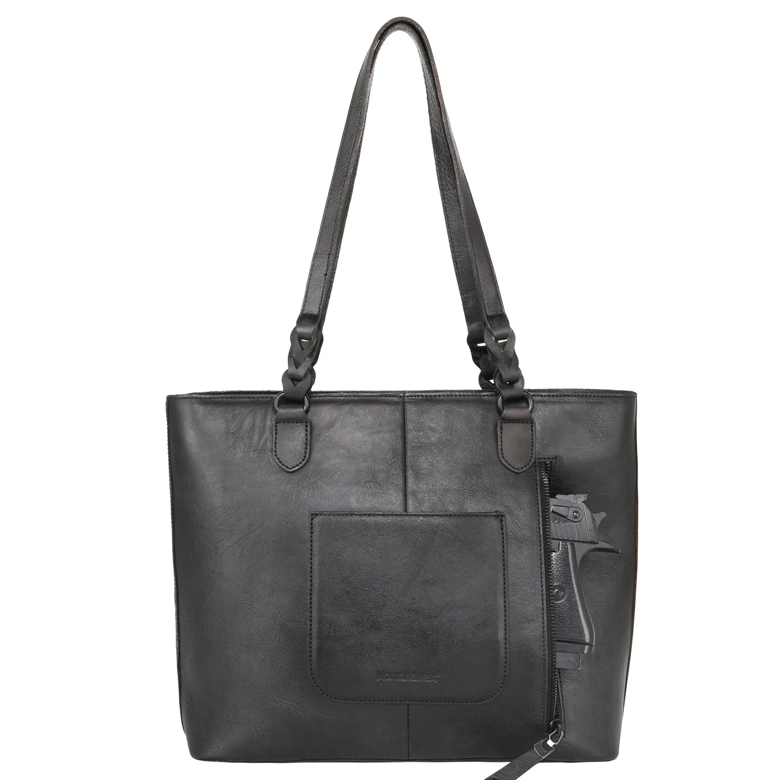 MWG02-G9068 Montana West Genuine Leather Collection Concealed Carry Tote