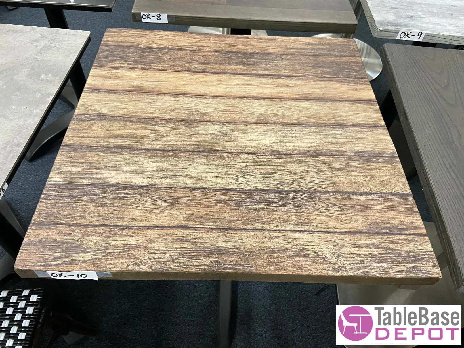 Outdoor Distressed Marine Plank Resin Restaurant Table Top