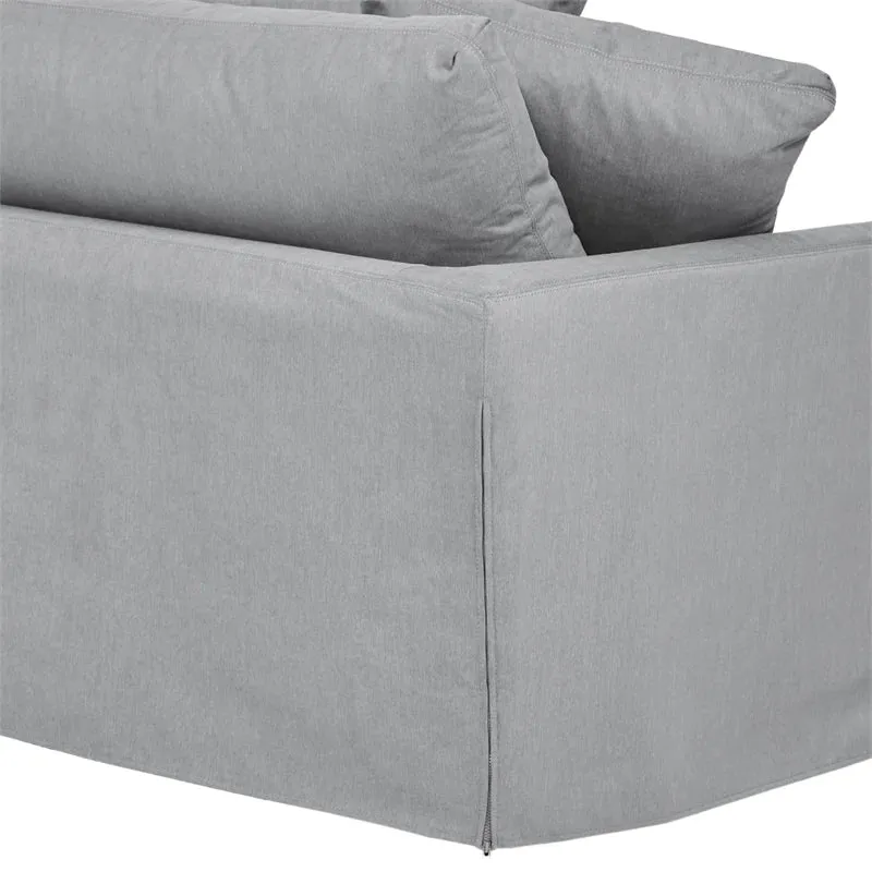 Peyton Slate Slipcover Sofa with Performance Fabric 92"