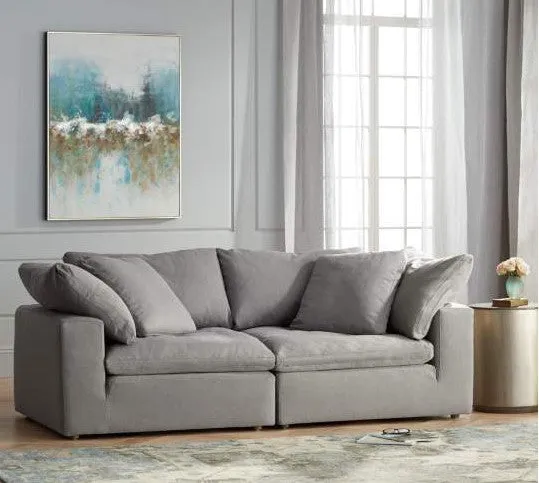 Peyton Slate Slipcover Sofa with Performance Fabric 92"