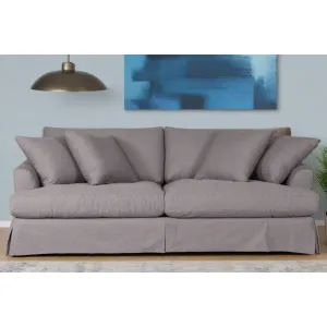 Peyton Slate Slipcover Sofa with Performance Fabric 92"