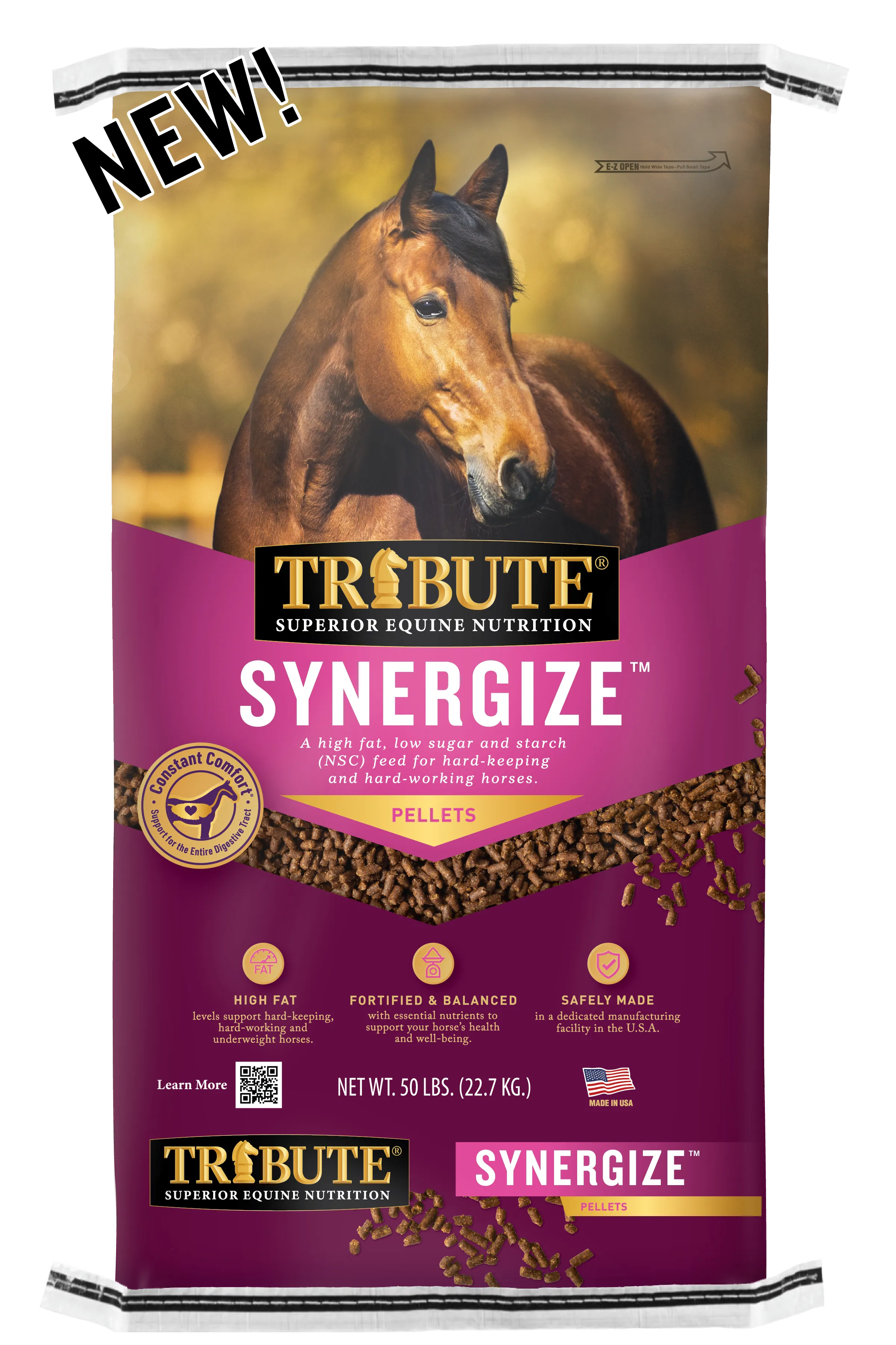 Synergize™, Low NSC, High Fat Pelleted Horse Feed