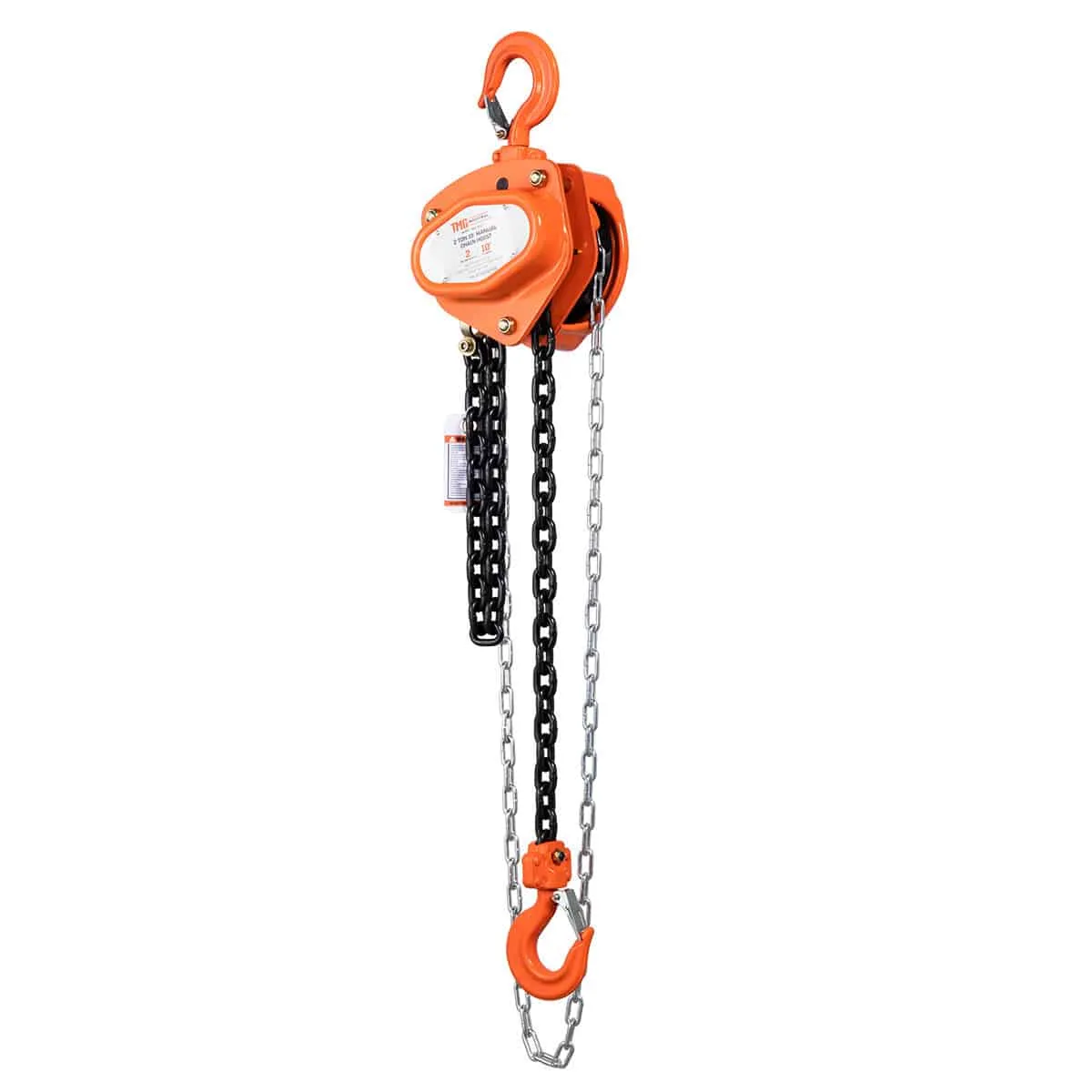 TMG Industrial 2 Ton 10' Lift Chain Hoist, 360° Swivel Hook, ASME B30.16, TMG-AHC2