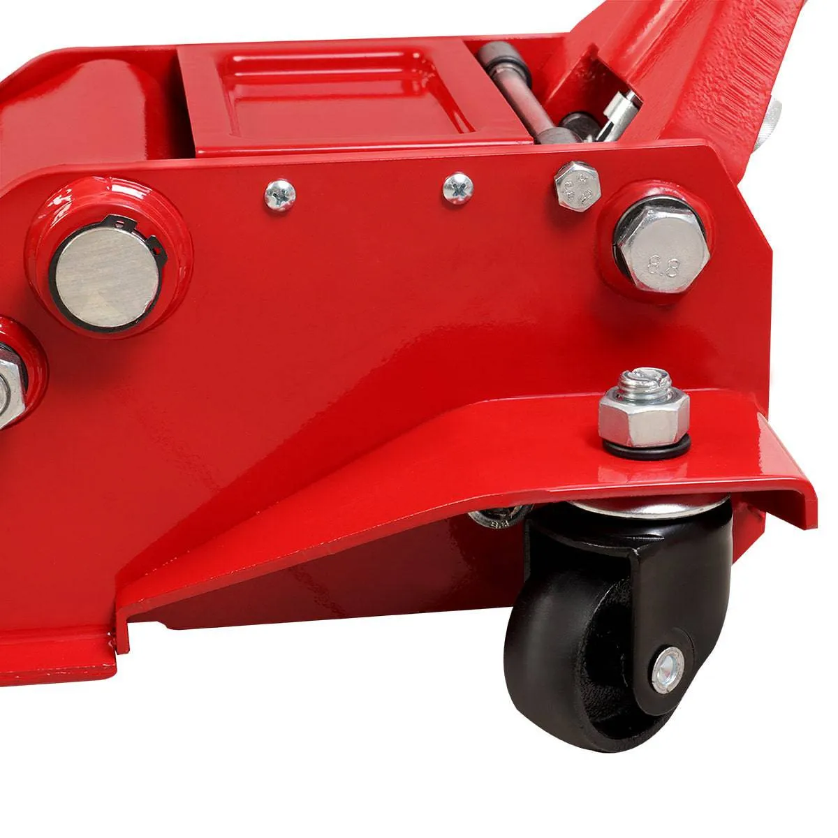 TMG Industrial 4 Ton Low Profile Floor Jack, 20” Max. Height, 4” Ground Clearance, 360° Caster Pivot, TMG-AJF04L