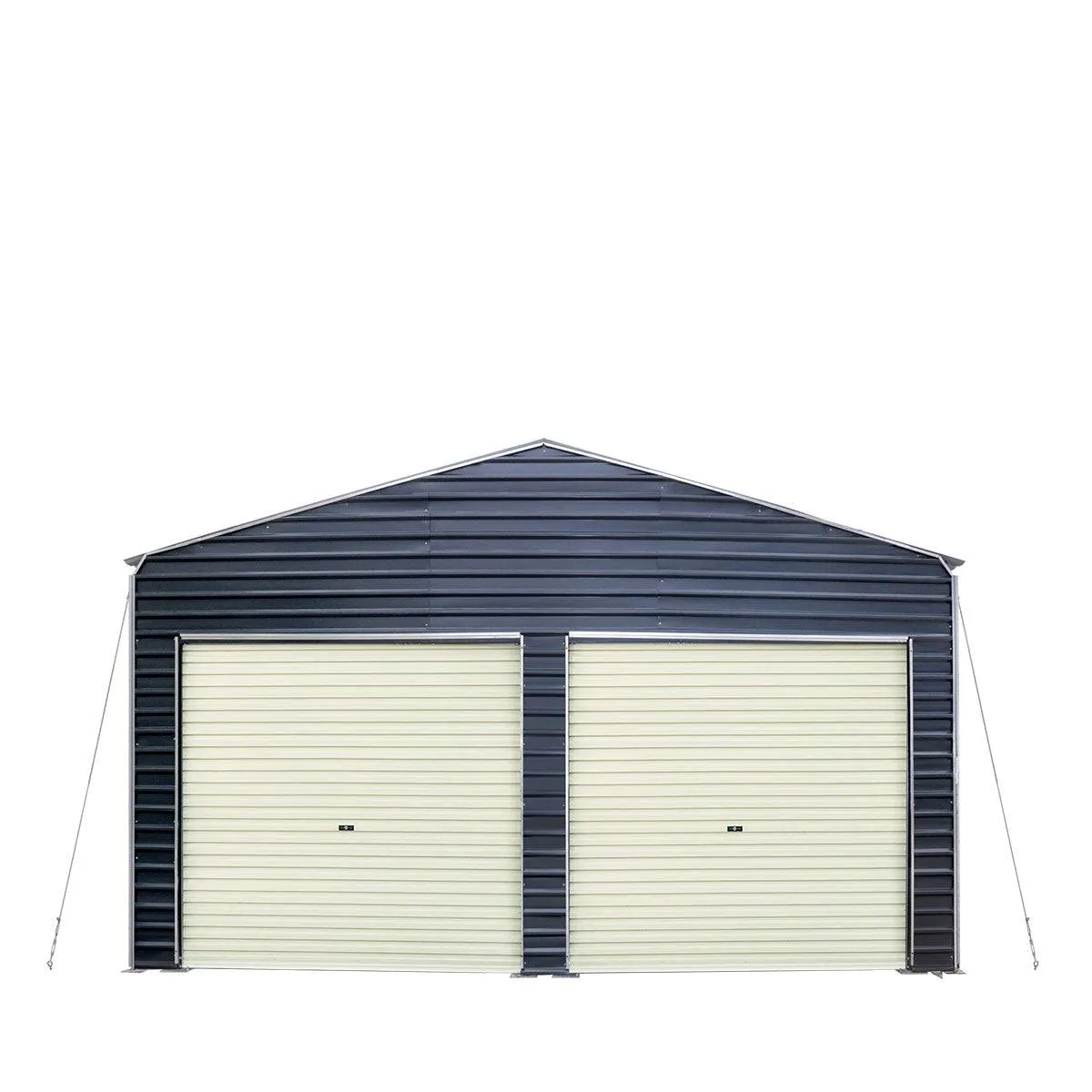 TMG Industrial Metal Shed Carport Add-On Package Kit For TMG-MSC2020F And TMG-MSC2030F , Front Wall w/Roll Up Doors & Back Wall, TMG-MSC20-RD12