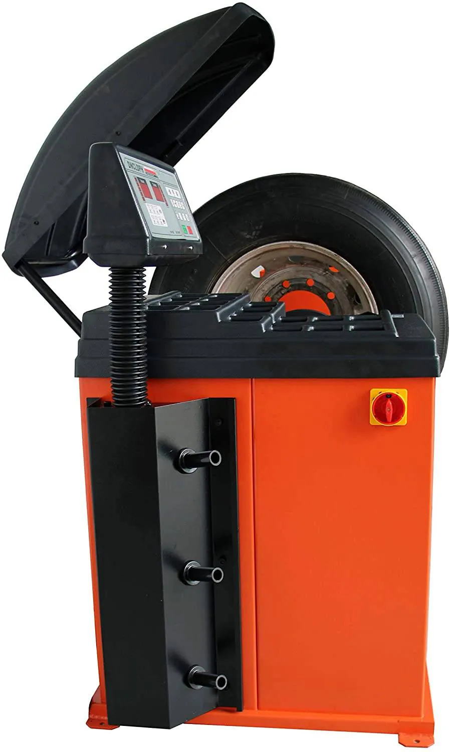 TMG Industrial Truck Wheel Balancer, Self-Calibrating, Air Powered Lift, 13”-24” Rim, Computerized, 220 RPM,  /- 1 g of Accuracy, TMG-TWB24