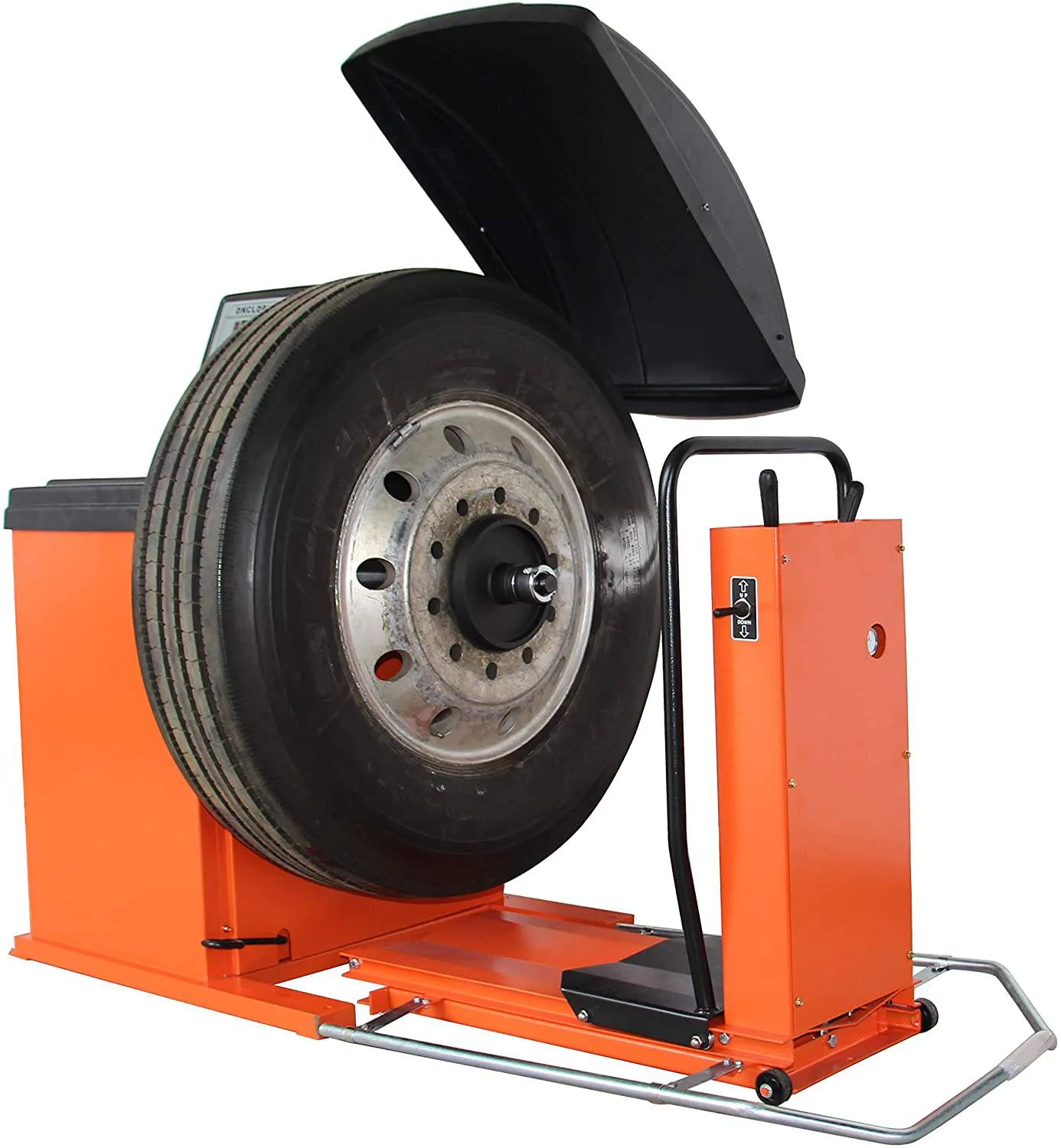 TMG Industrial Truck Wheel Balancer, Self-Calibrating, Air Powered Lift, 13”-24” Rim, Computerized, 220 RPM,  /- 1 g of Accuracy, TMG-TWB24