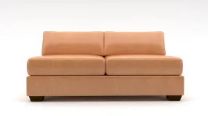 Track Leather Armless Full Sleeper Loveseat