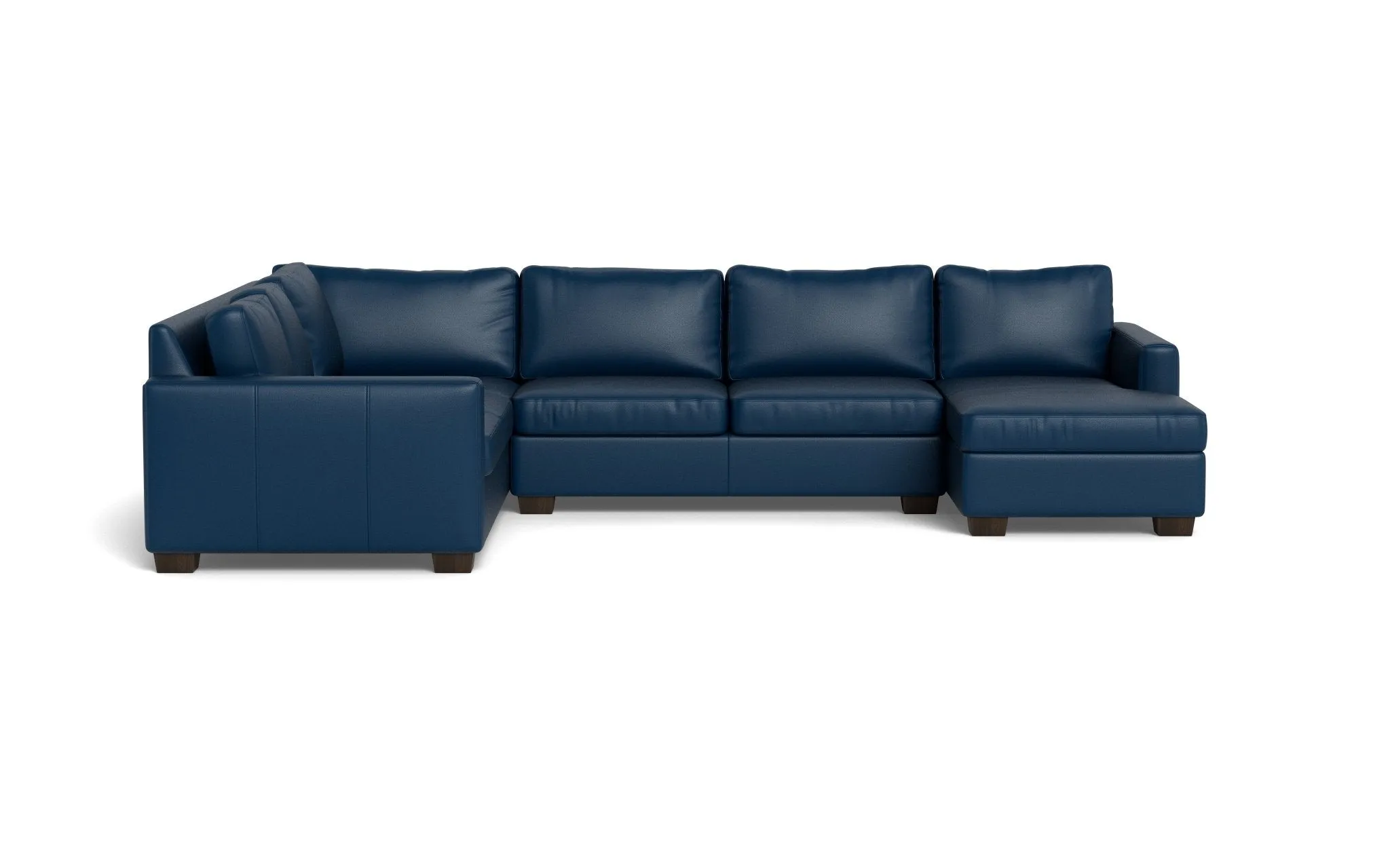 Track Leather Corner Sectionals w. Right Chaise