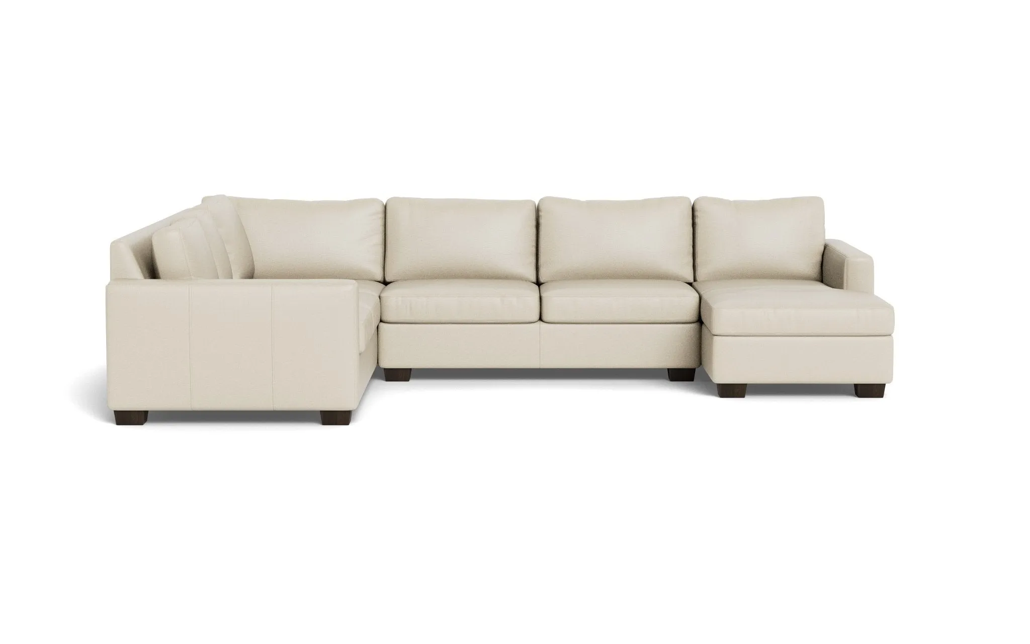 Track Leather Corner Sectionals w. Right Chaise