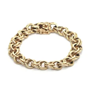 Vintage 14K Yellow Gold Bismark Link Bracelet